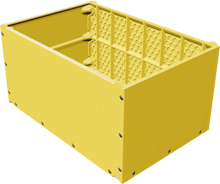 Bac de stockage plastique jaune sur mesure